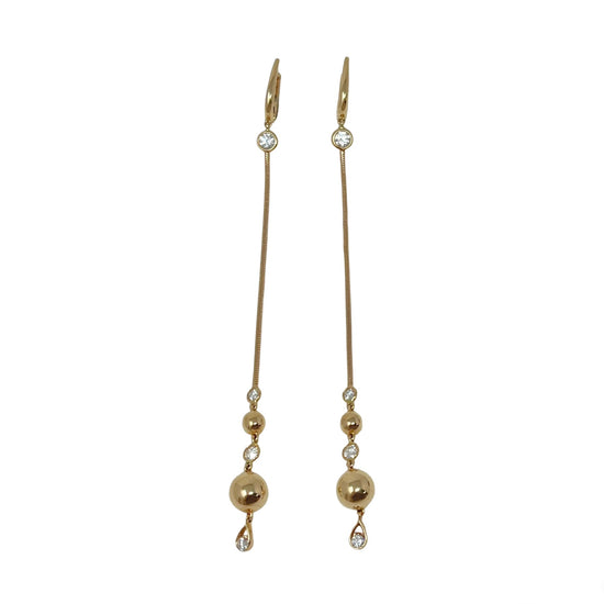 Crivelli 18K Rose Gold Drop Earrings with 8 Bezel Set Diamond