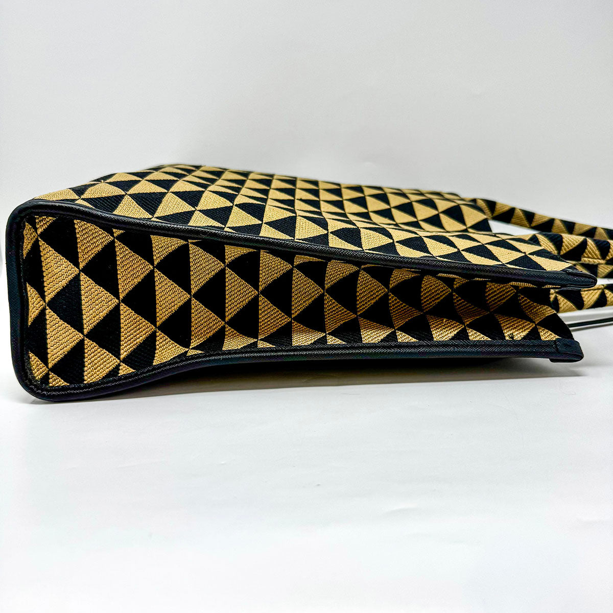 Prada Enameled Metal Triangle Tote