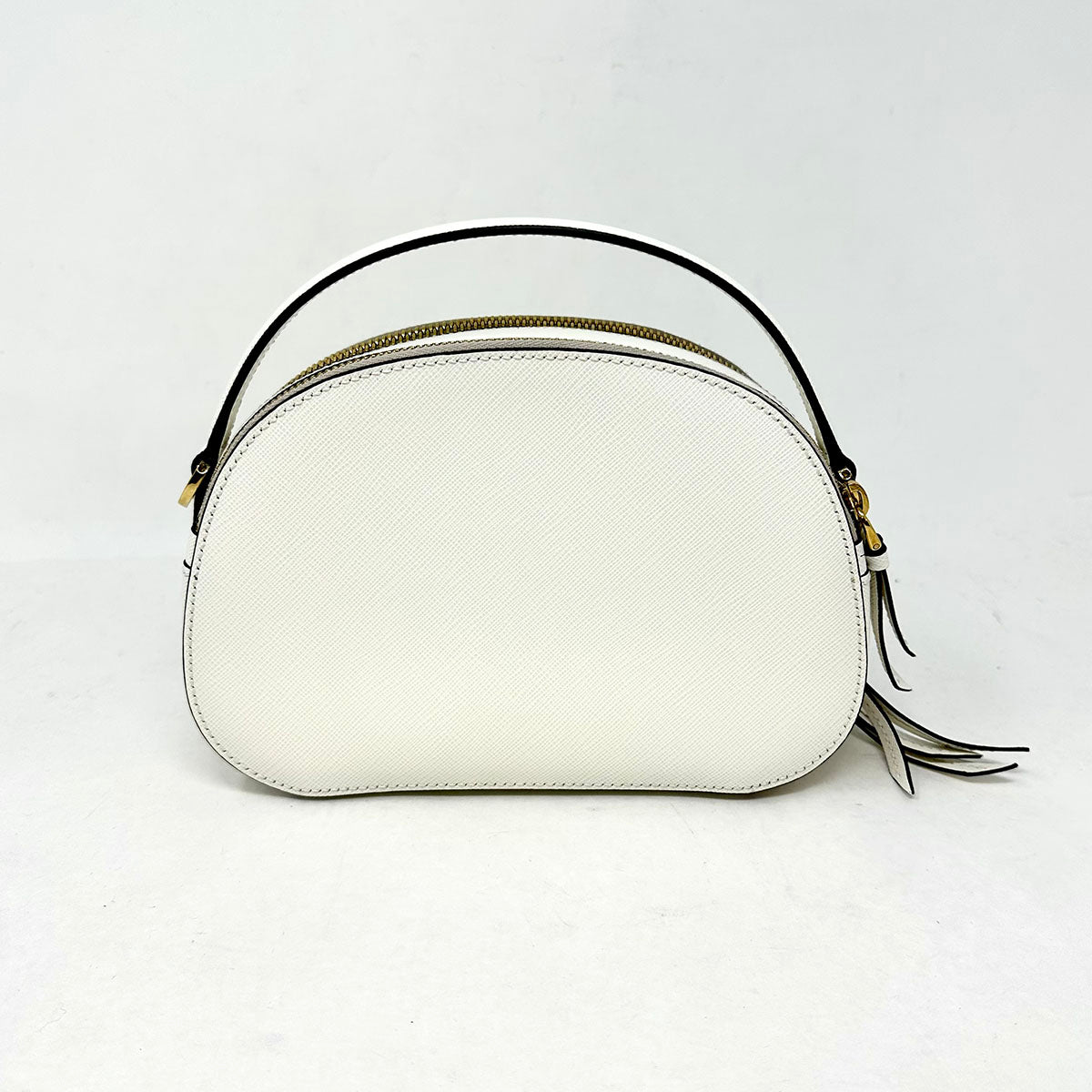 Prada Enameled Metal Triangle Odette Crossbody