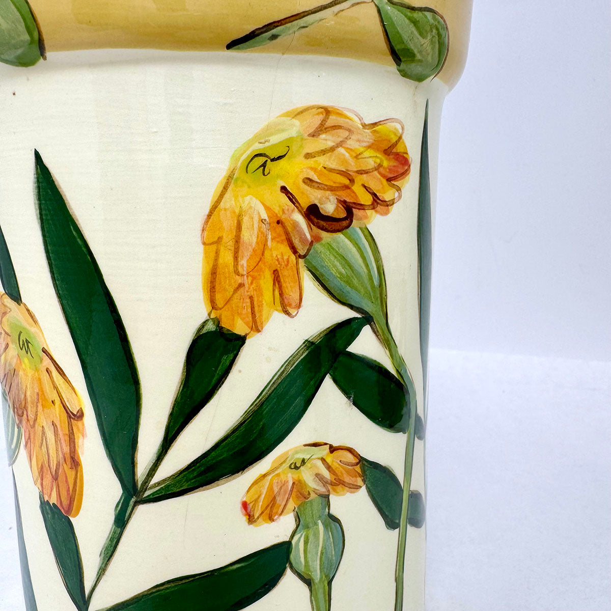 Set of 3  Ceramic Canisters w/ Flowers