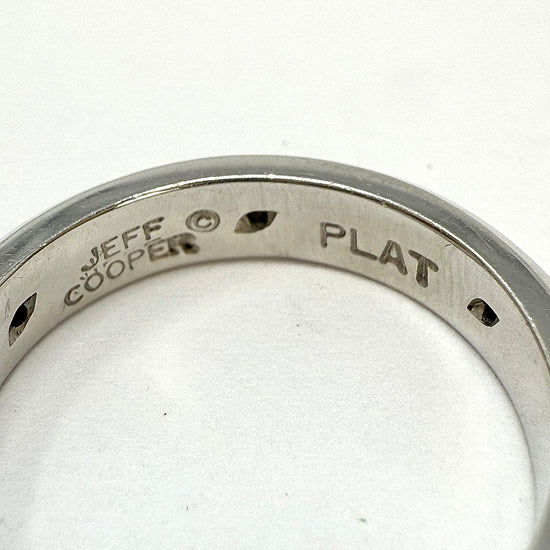Platinum Satin Finished Ring with 6 Diamonds