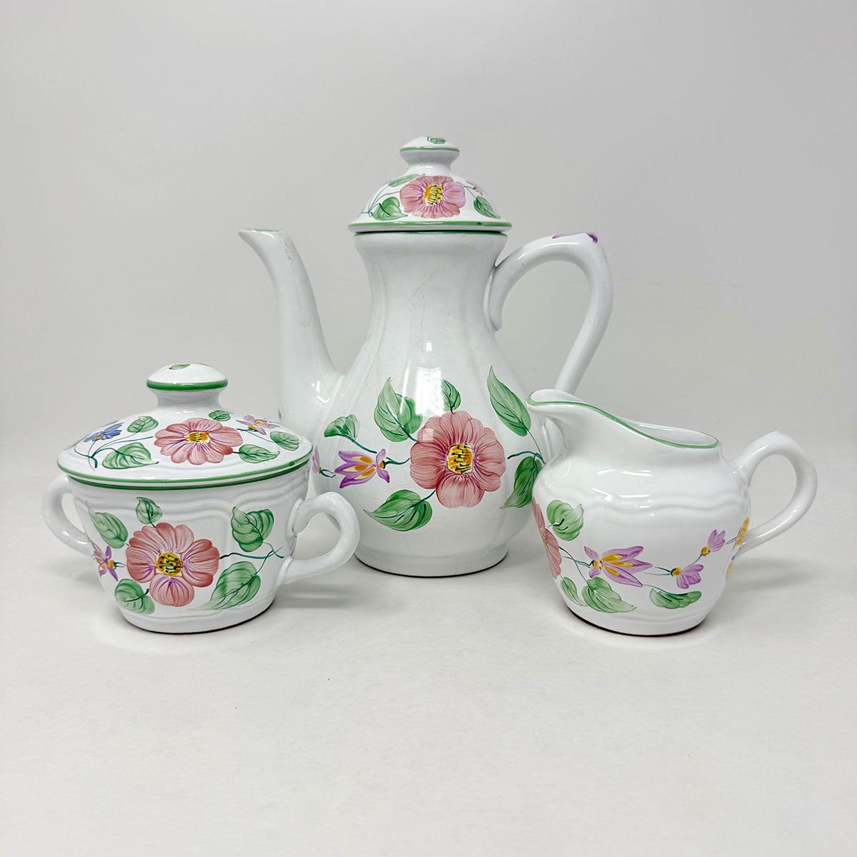 63 Pcs: 10 6 Pc Place Settings of Wildflower Dshwre + Coffee Pot, Cream & Sugar