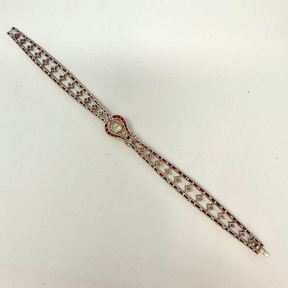 Platinum Ruby and Diamond Bracelet