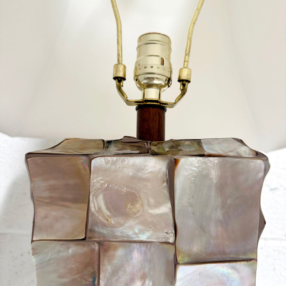 Sculptural Mother of Pearl Mosaic Table Lamp