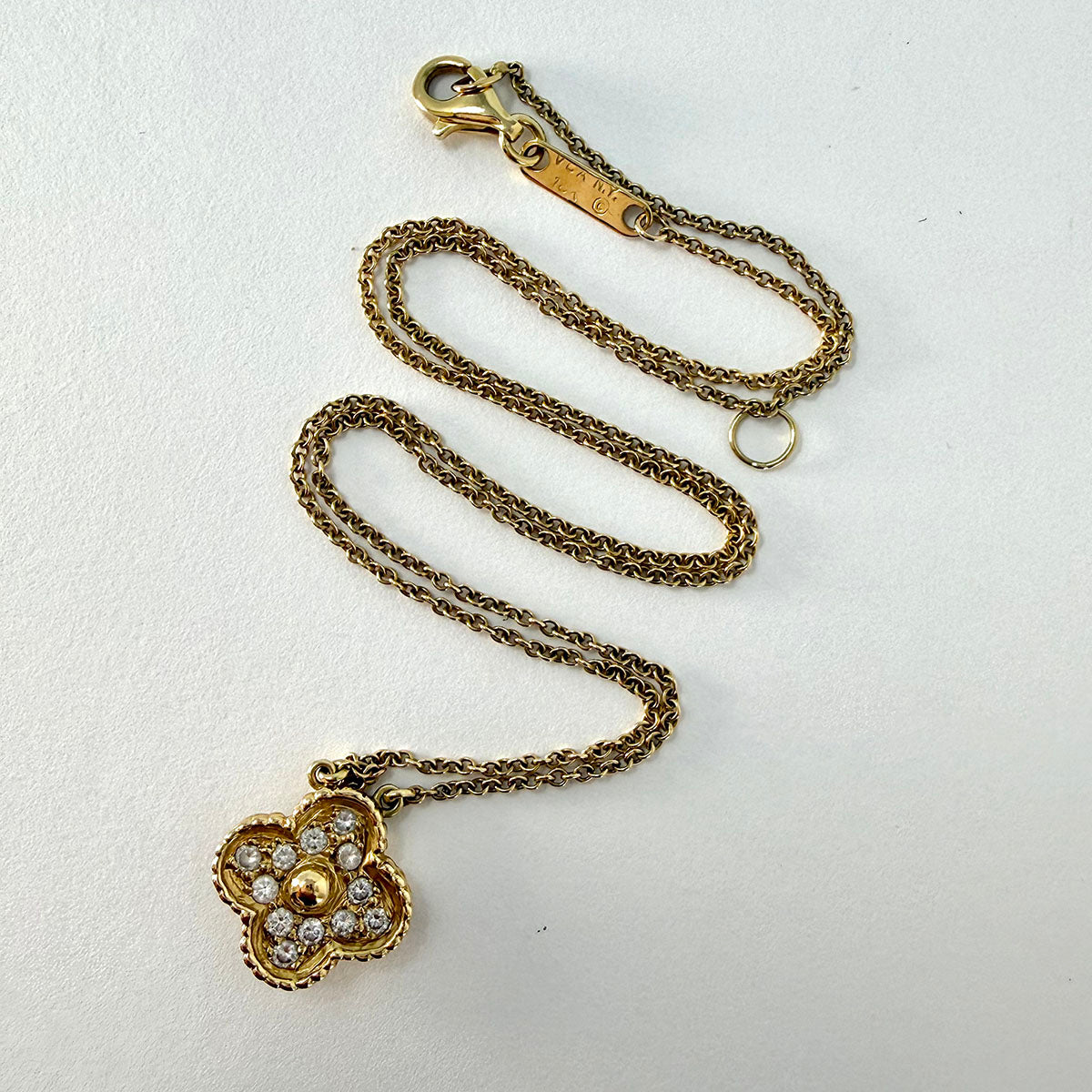 Van Cleef & Arpels Vintage Alhambra Diamond Pendant Necklace