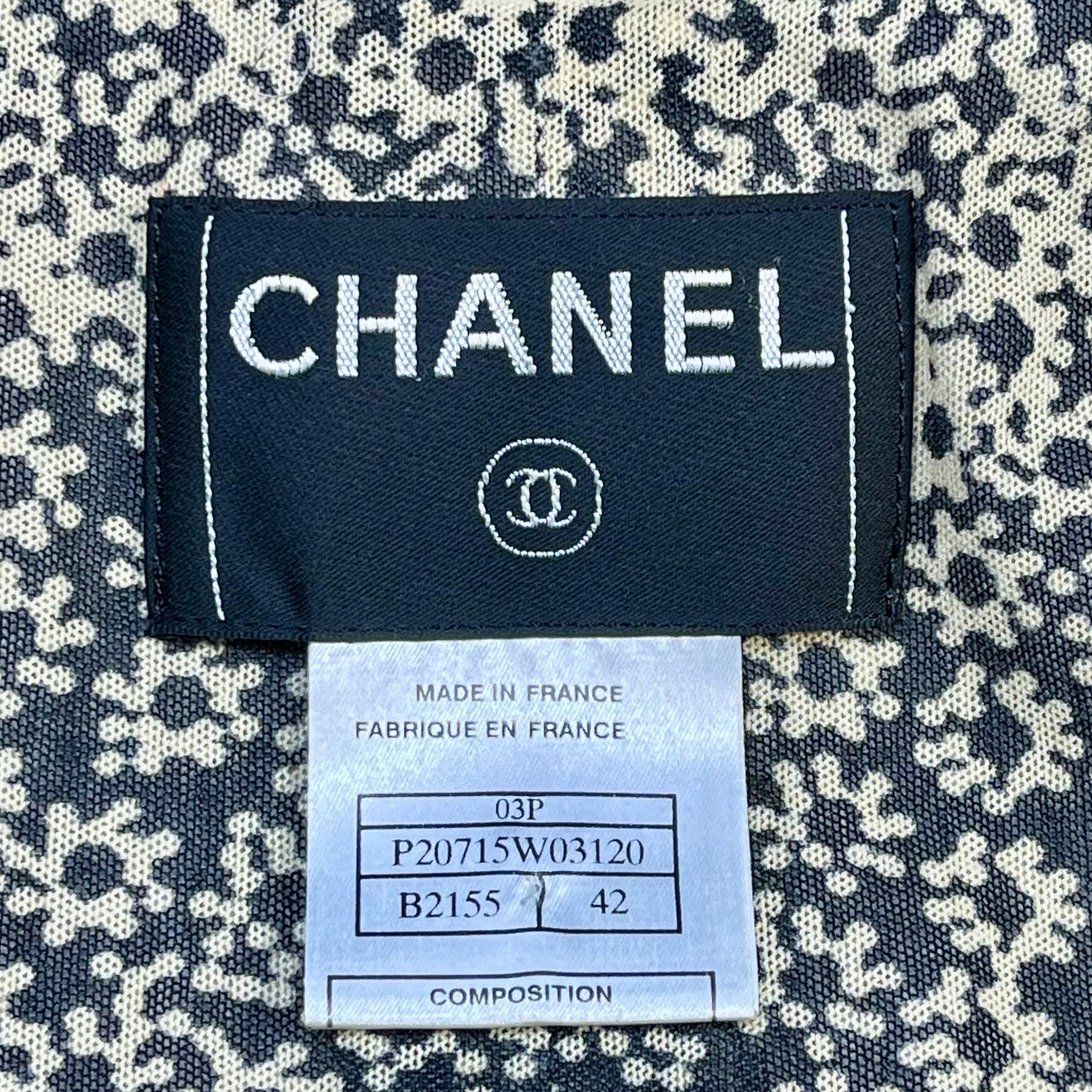 Chanel 2003 Collar Tweed Jacket with Floral Lining