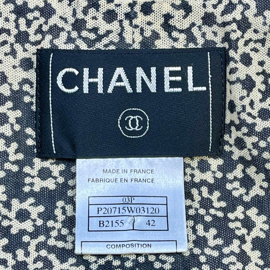 Chanel 2003 Collar Tweed Jacket with Floral Lining