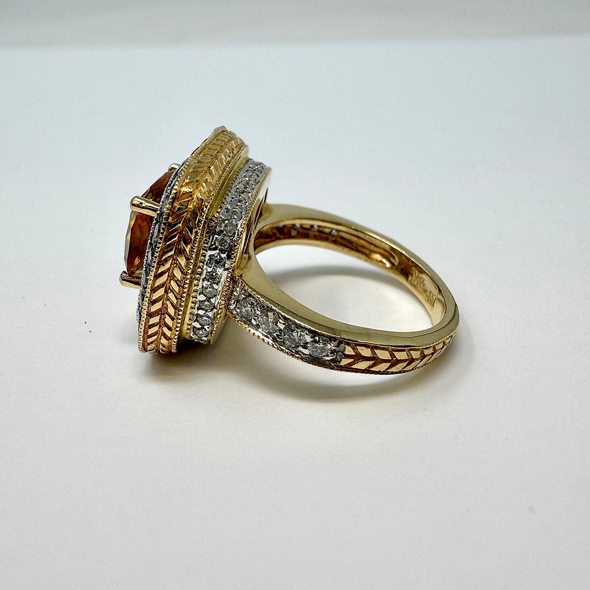 Le Vian 14K Gold Citrine and Diamond Ring