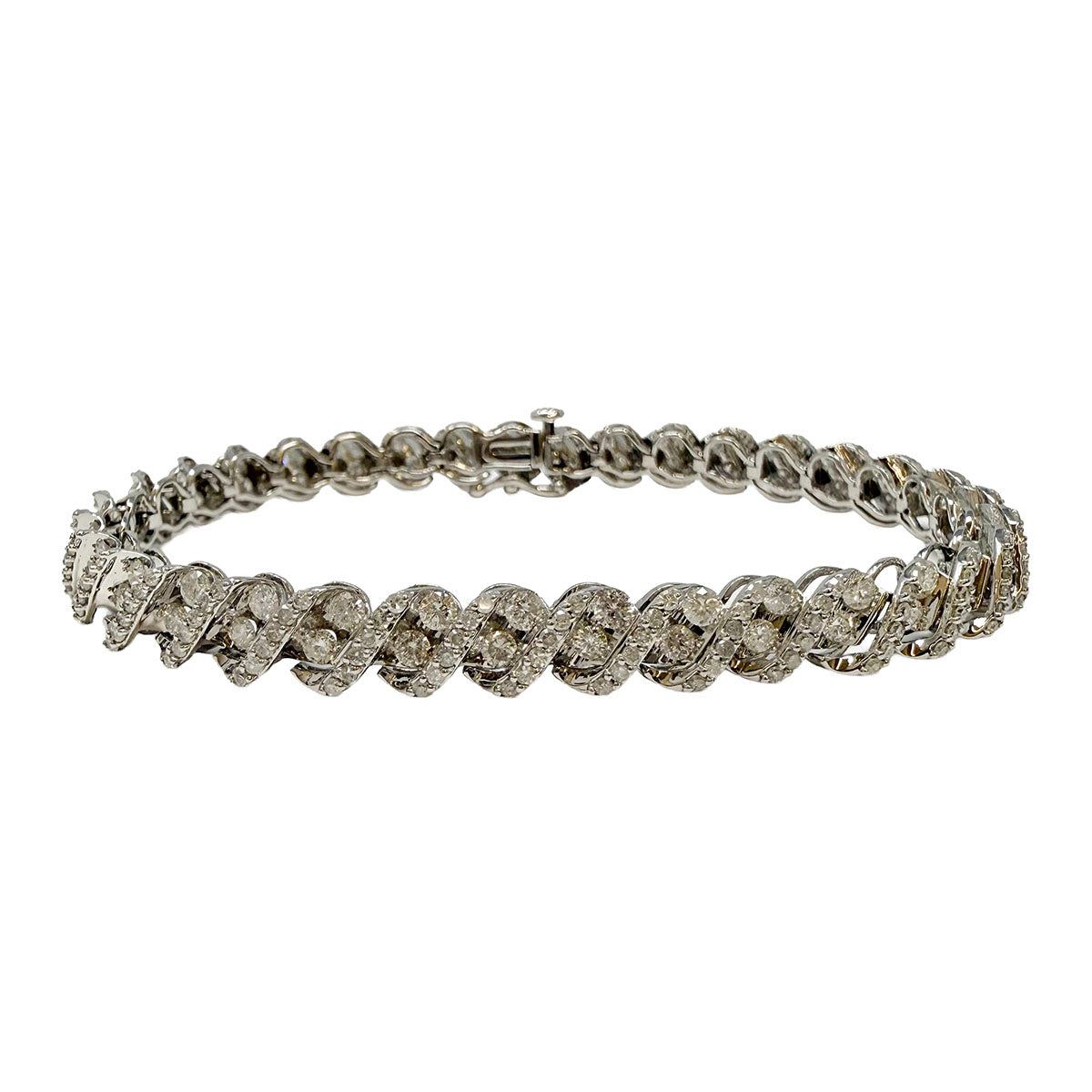 14K White Gold Diamond Bracelet