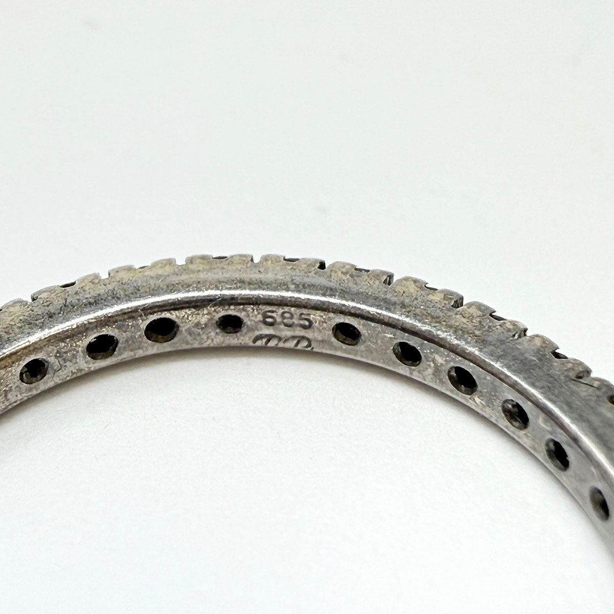 14K White Gold Black Diamond Eternity Band
