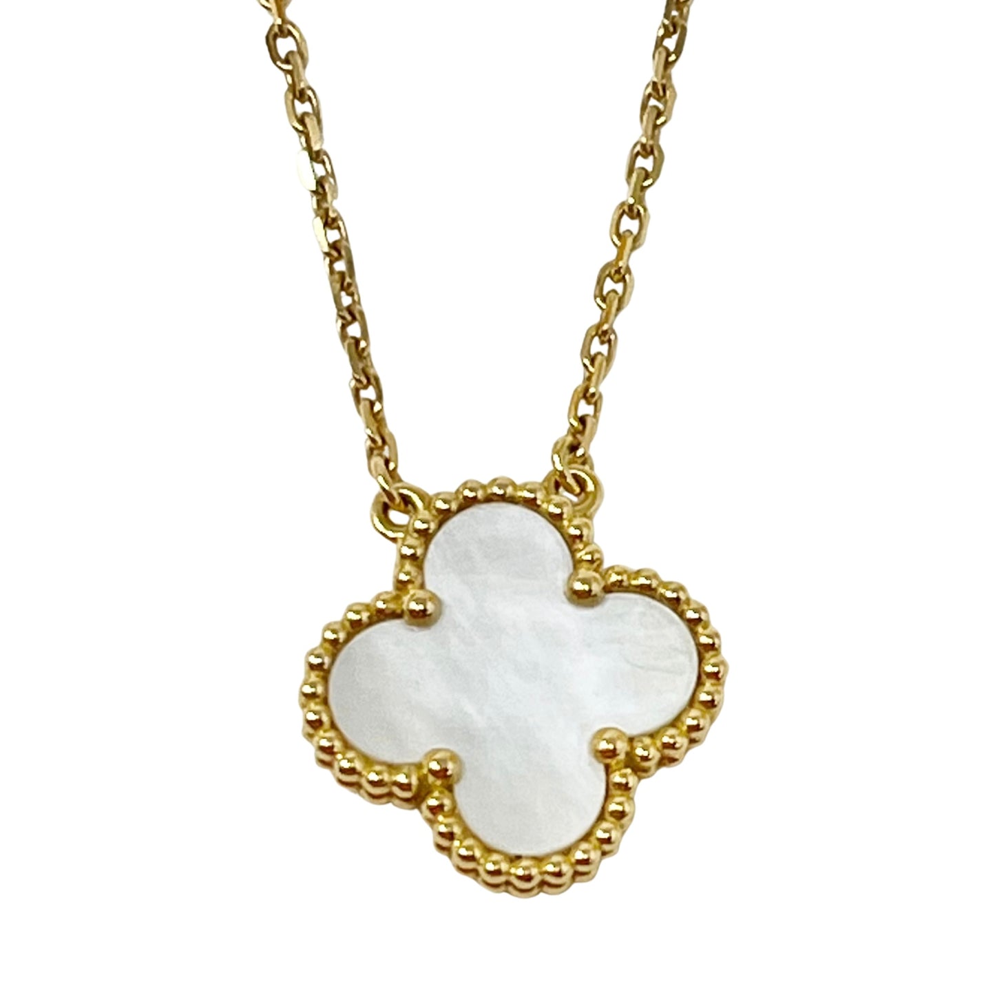 Van Cleef & Arpels Vintage Alhambra 18K Gold Pendant 16.5" Necklace