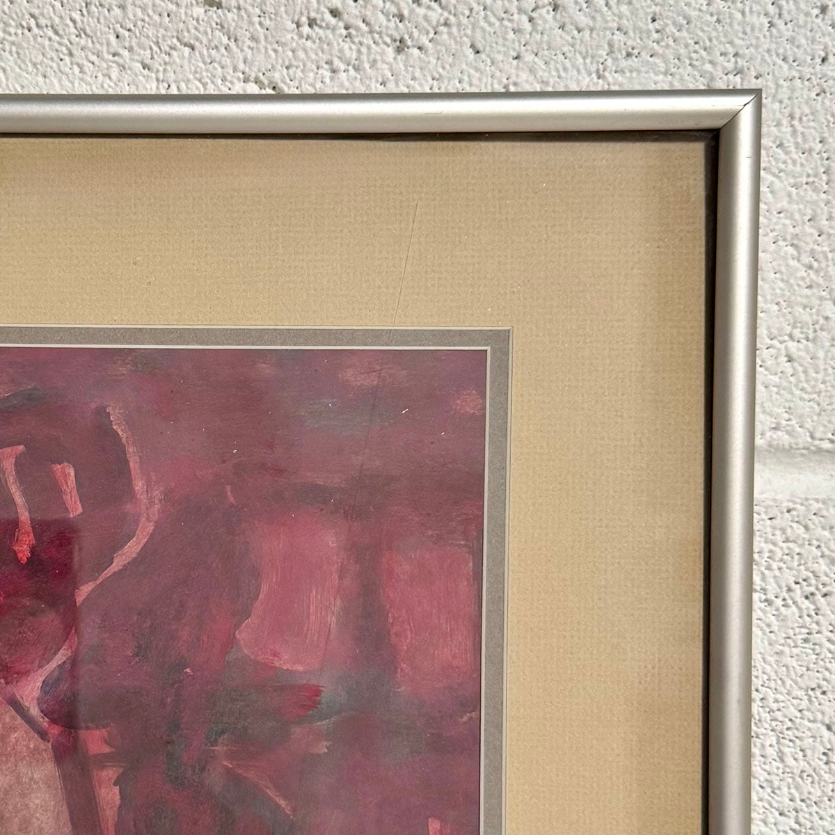 Framed Painting on Paper "Purple Light"