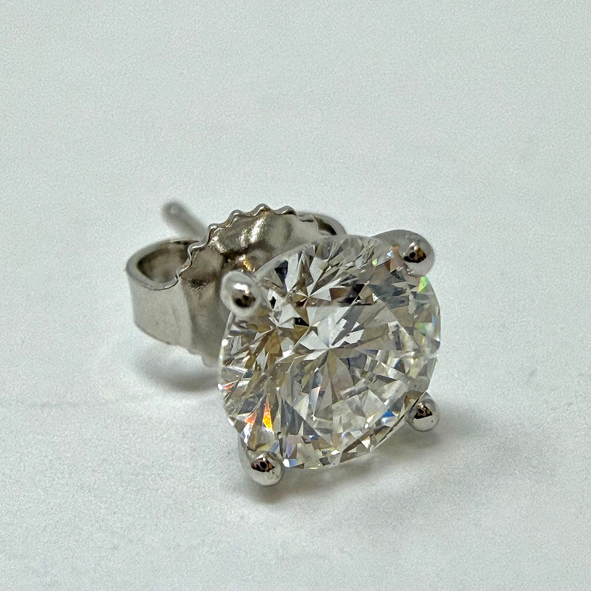 14K White Lab Grown Diamond Stud Earrings