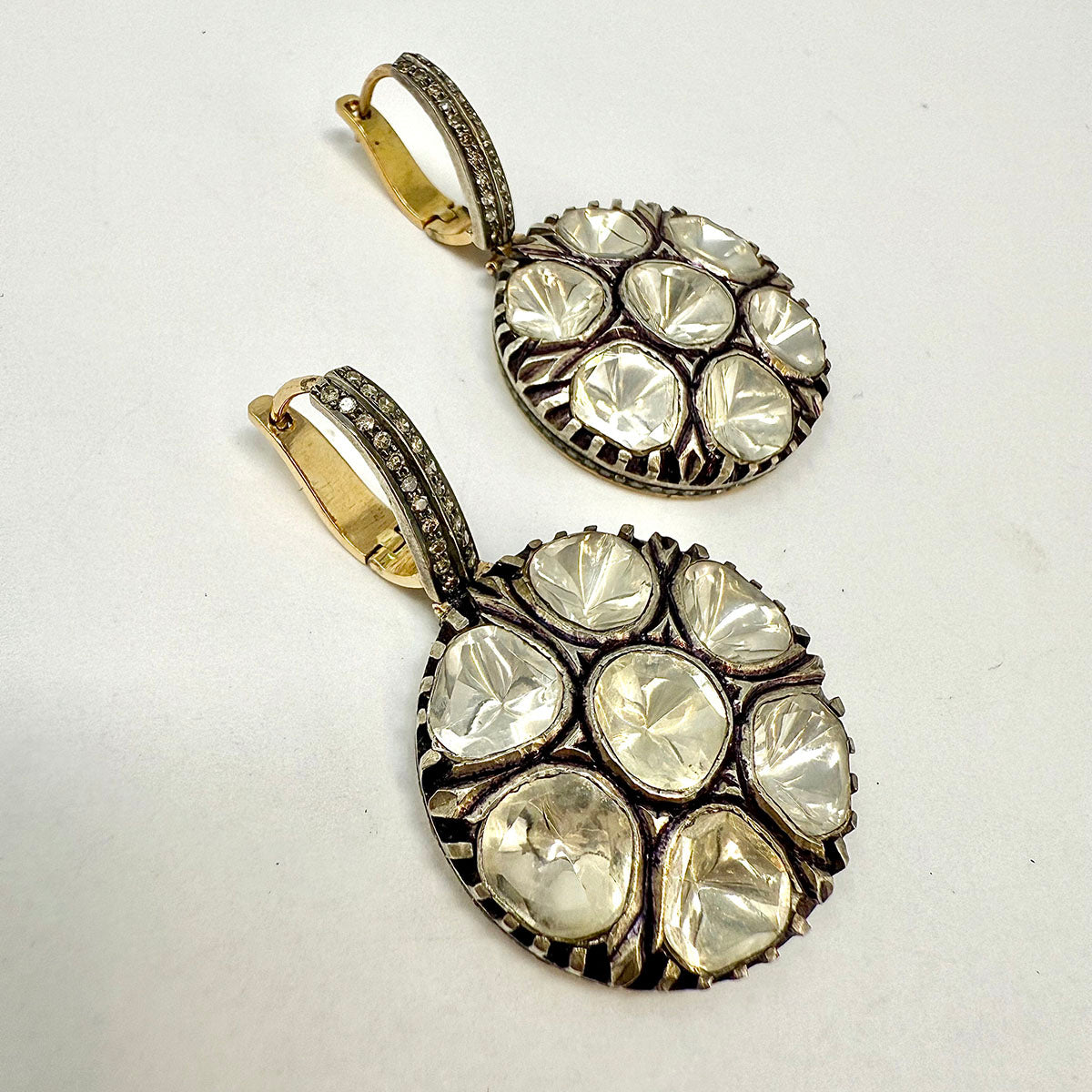 Dangle Earrings with Indian Diamonds