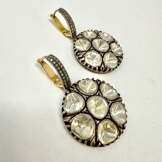 Dangle Earrings with Indian Diamonds