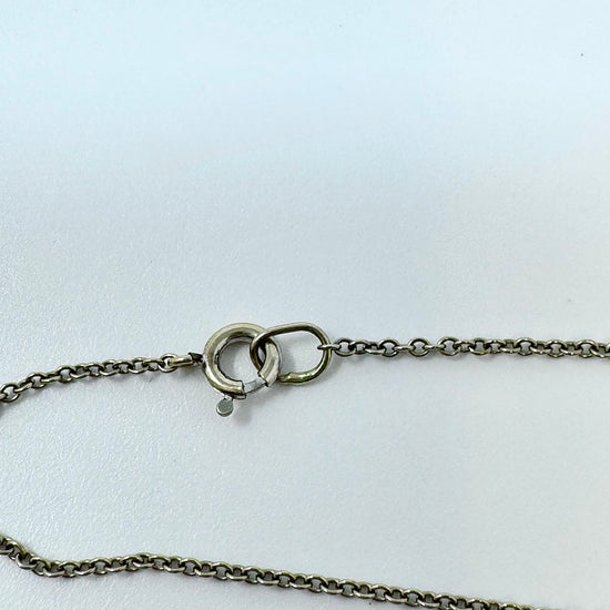 14K White Diamond Pendant Necklace
