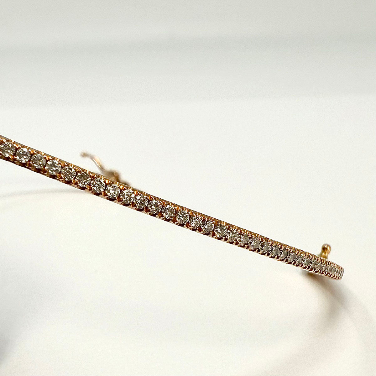 Bony Levy 18K Gold Skinny Stackable Hinged Bracelet with Diamonds