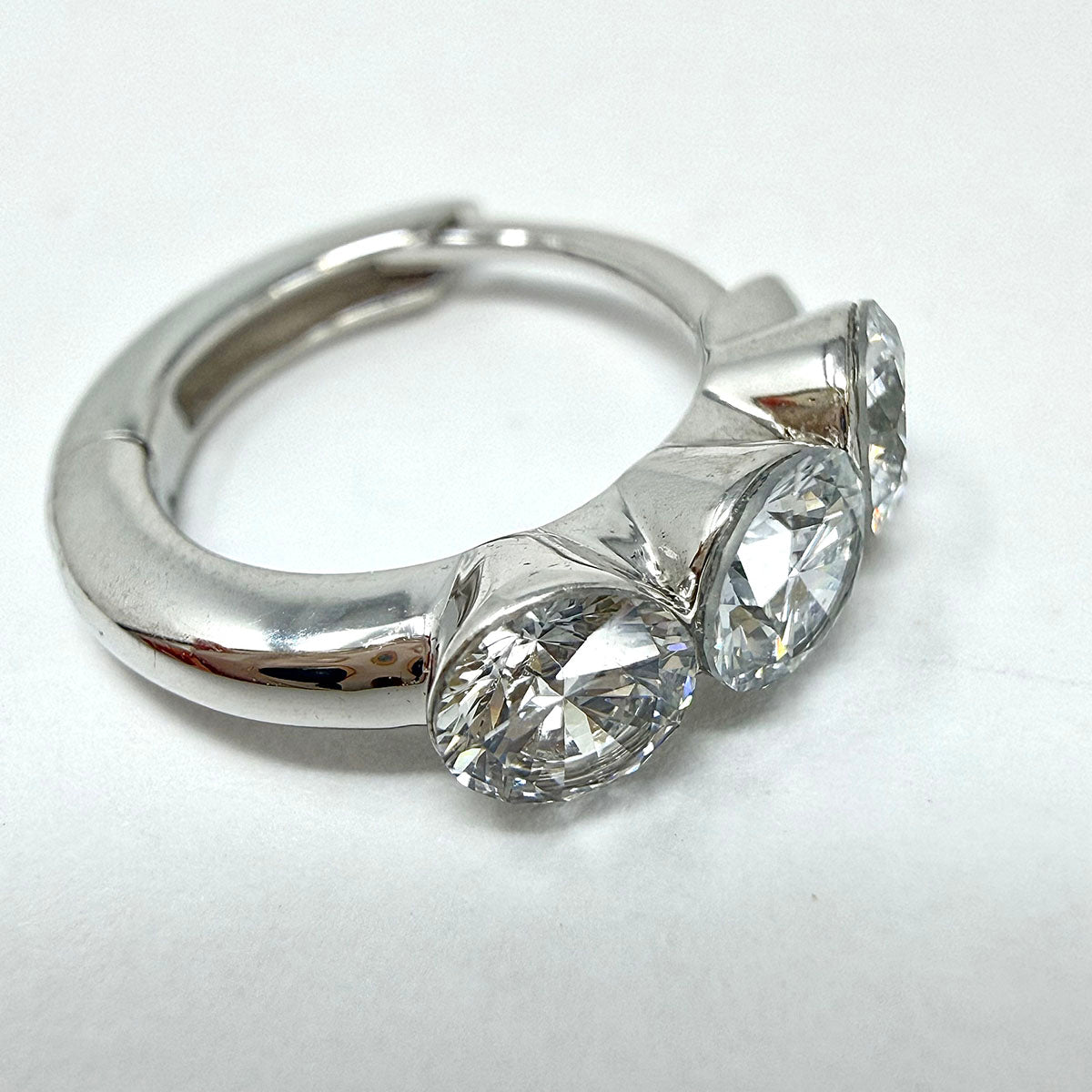14K White Gold Lab Grown Diamond Hoop Earrings