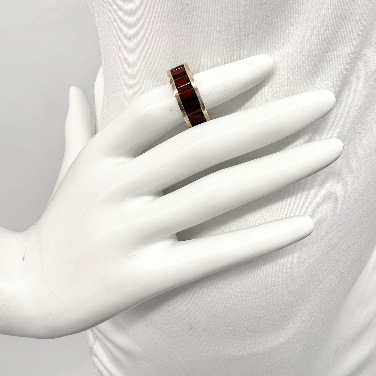 Sterling Silver Garnet Band