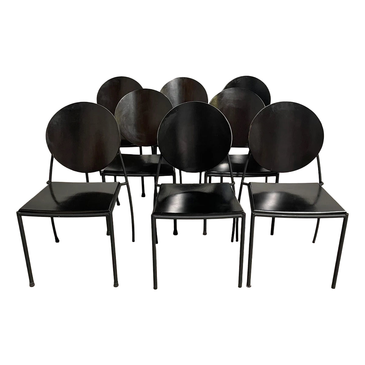 Set Of 8 Wood Dining Chairs