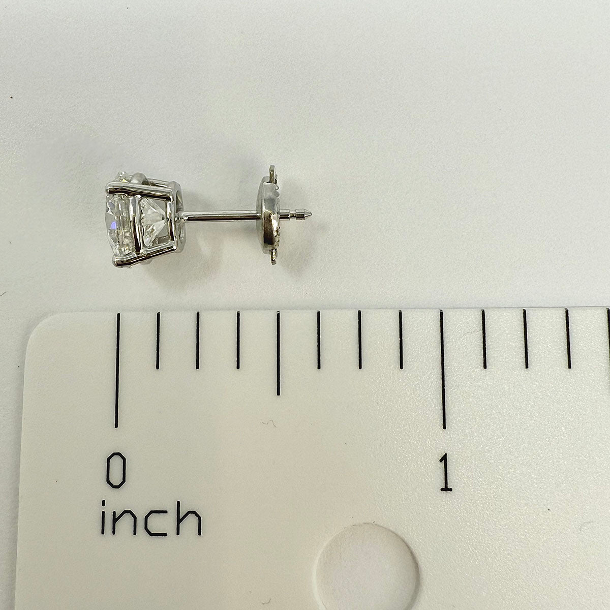14K White Gold Lab Grown 3.12ct Diamond Stud Earrings