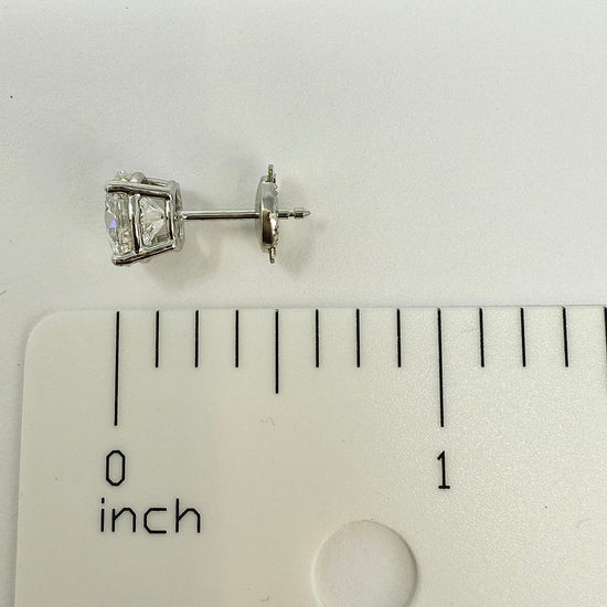 14K White Gold Lab Grown 3.12ct Diamond Stud Earrings