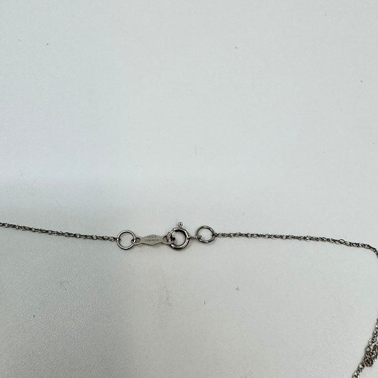 Vintage 14K White Gold  18" Necklace with Diamond Pendant
