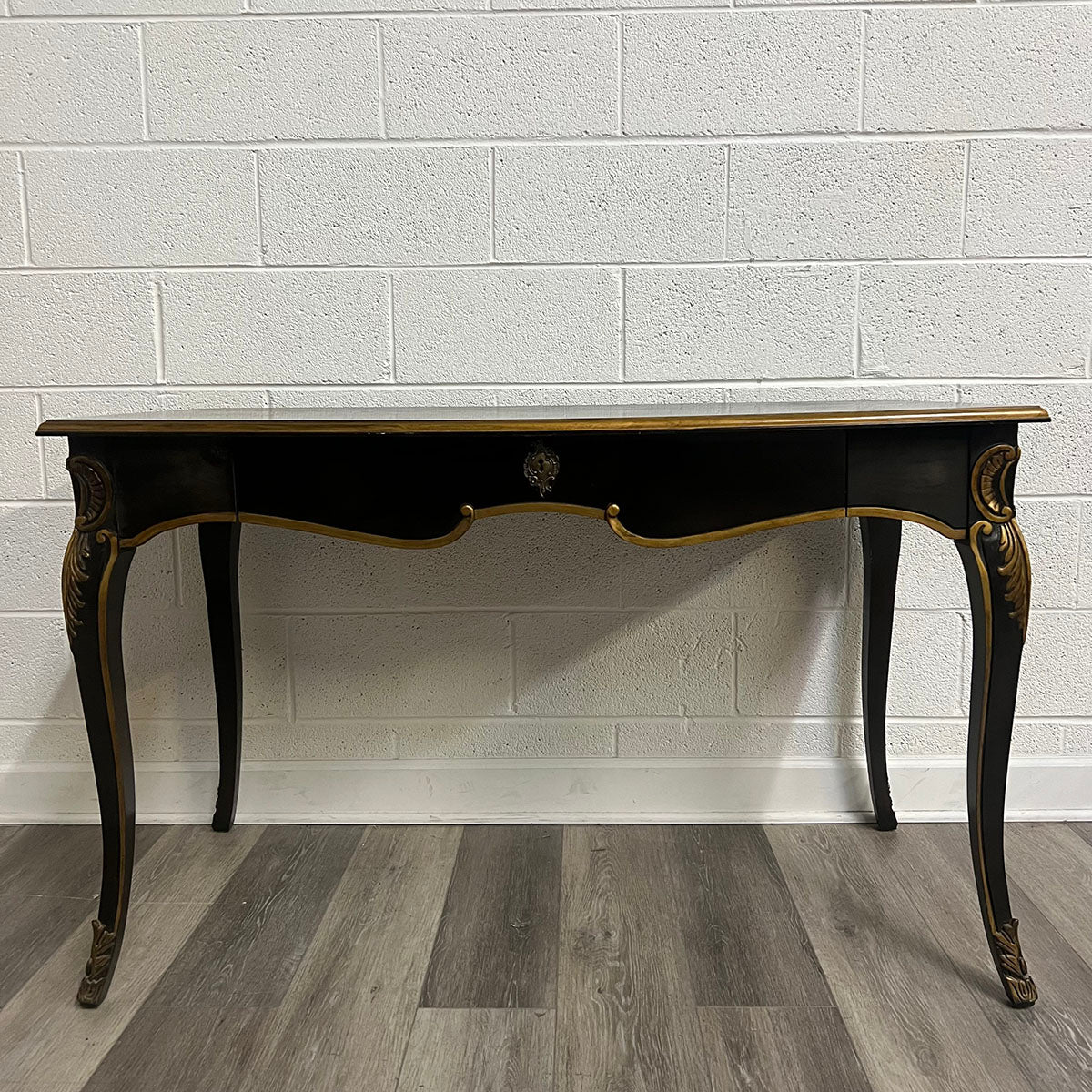Console Table With Golden Accents