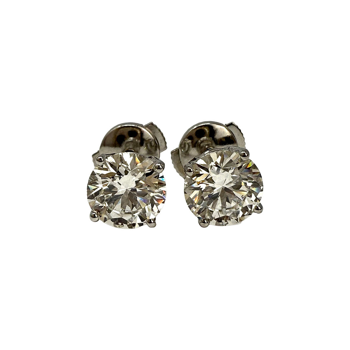 14K White Gold Lab Grown 2.09ct Diamond Stud Earrings