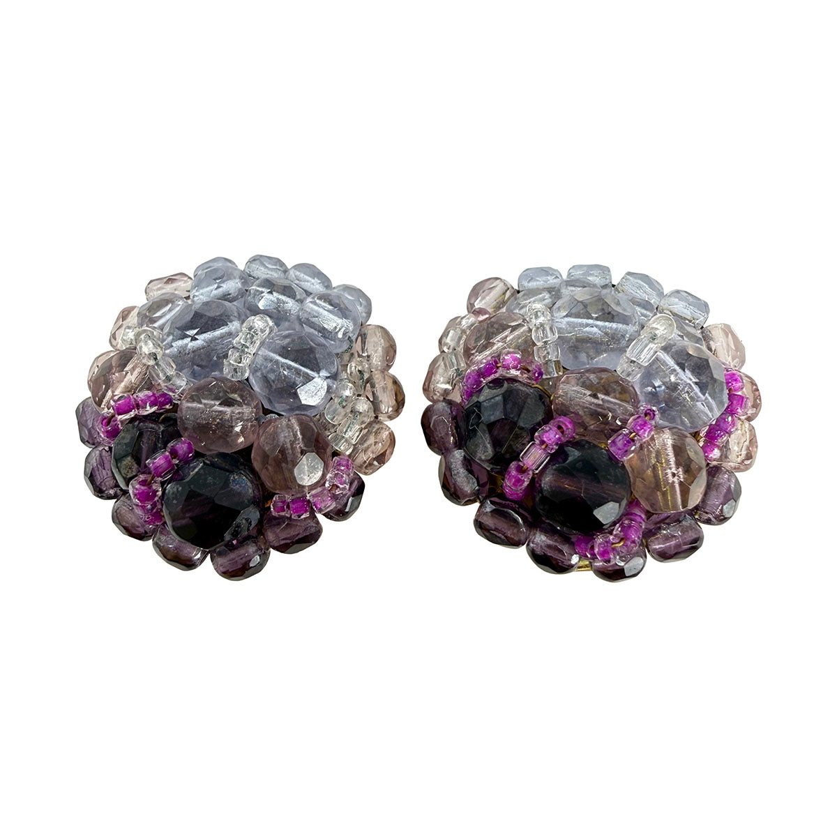 Signed Coppola e Toppo Bead Clip-on Earrings