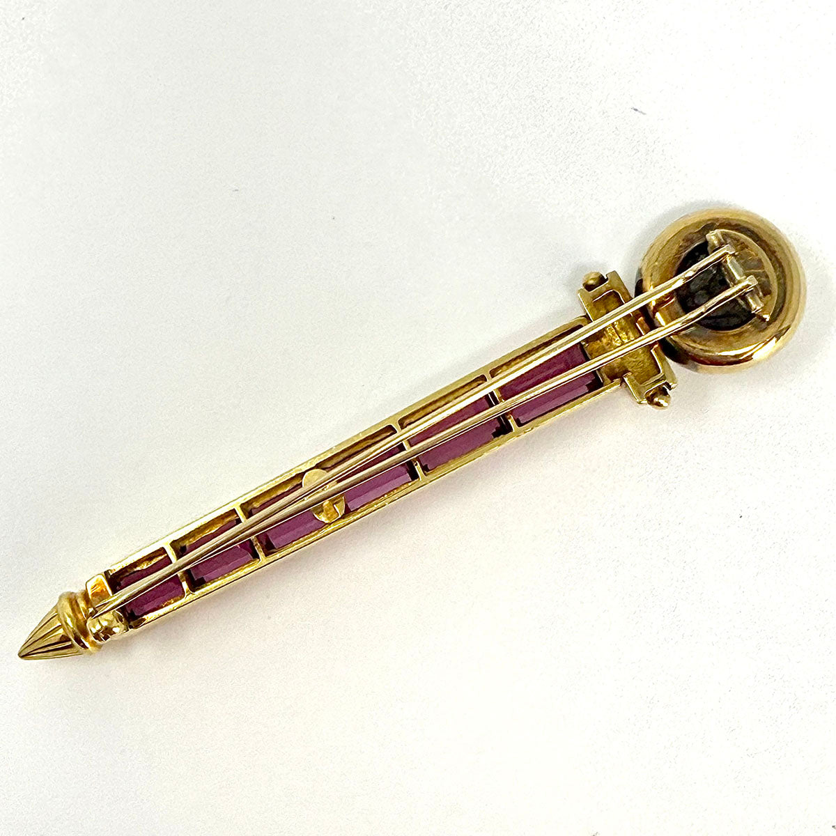 Susan Berman 18K Gold Pin with Roman Coin and Garnets