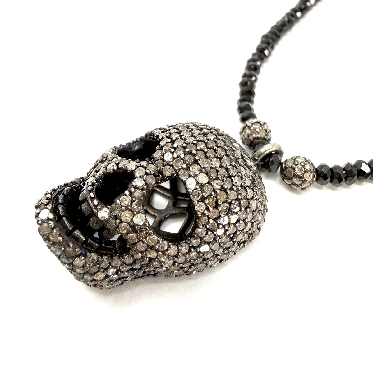 Black Spinel Skull Pendant Necklace -appraisal