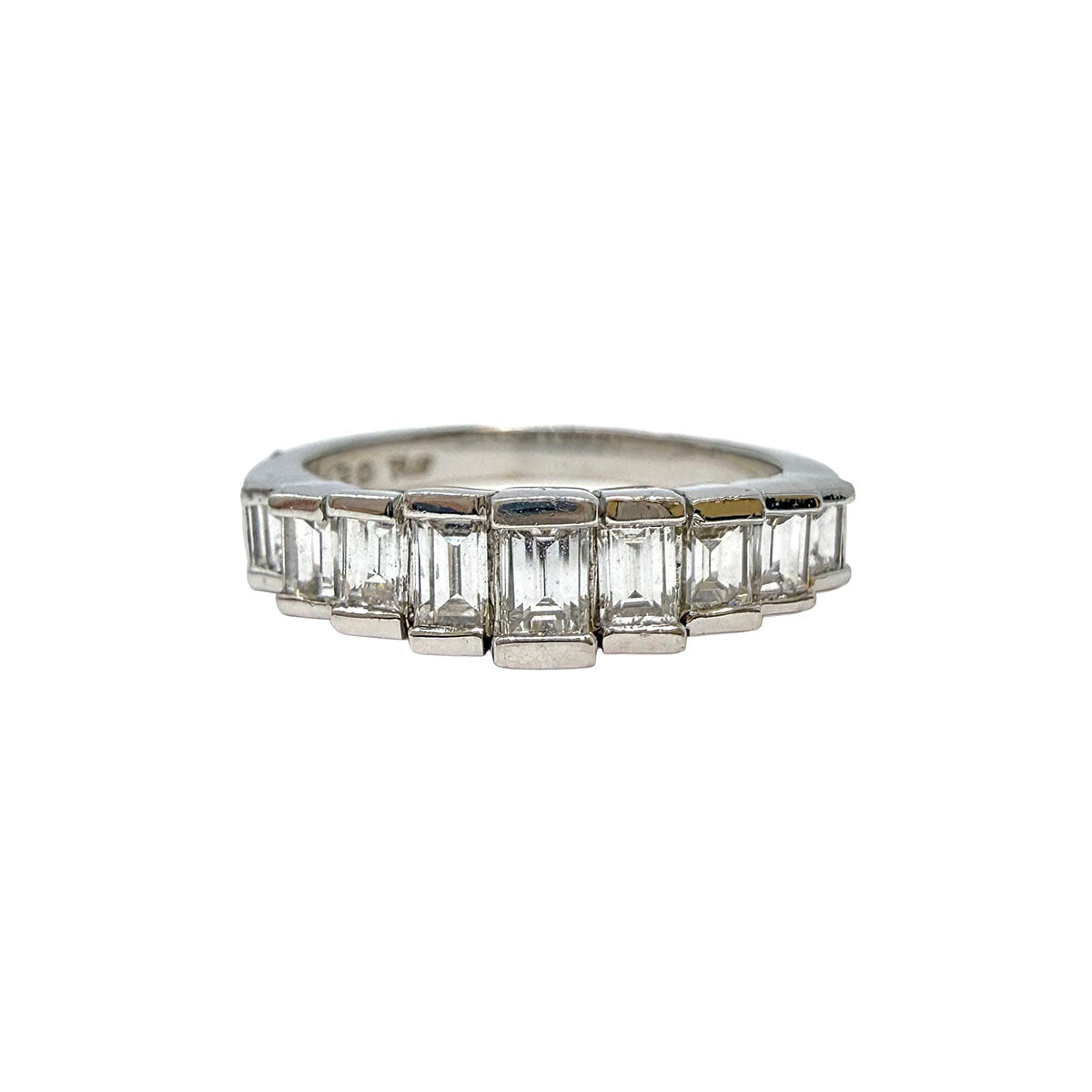 Platinum Ring with 9 Baguette Diamonds