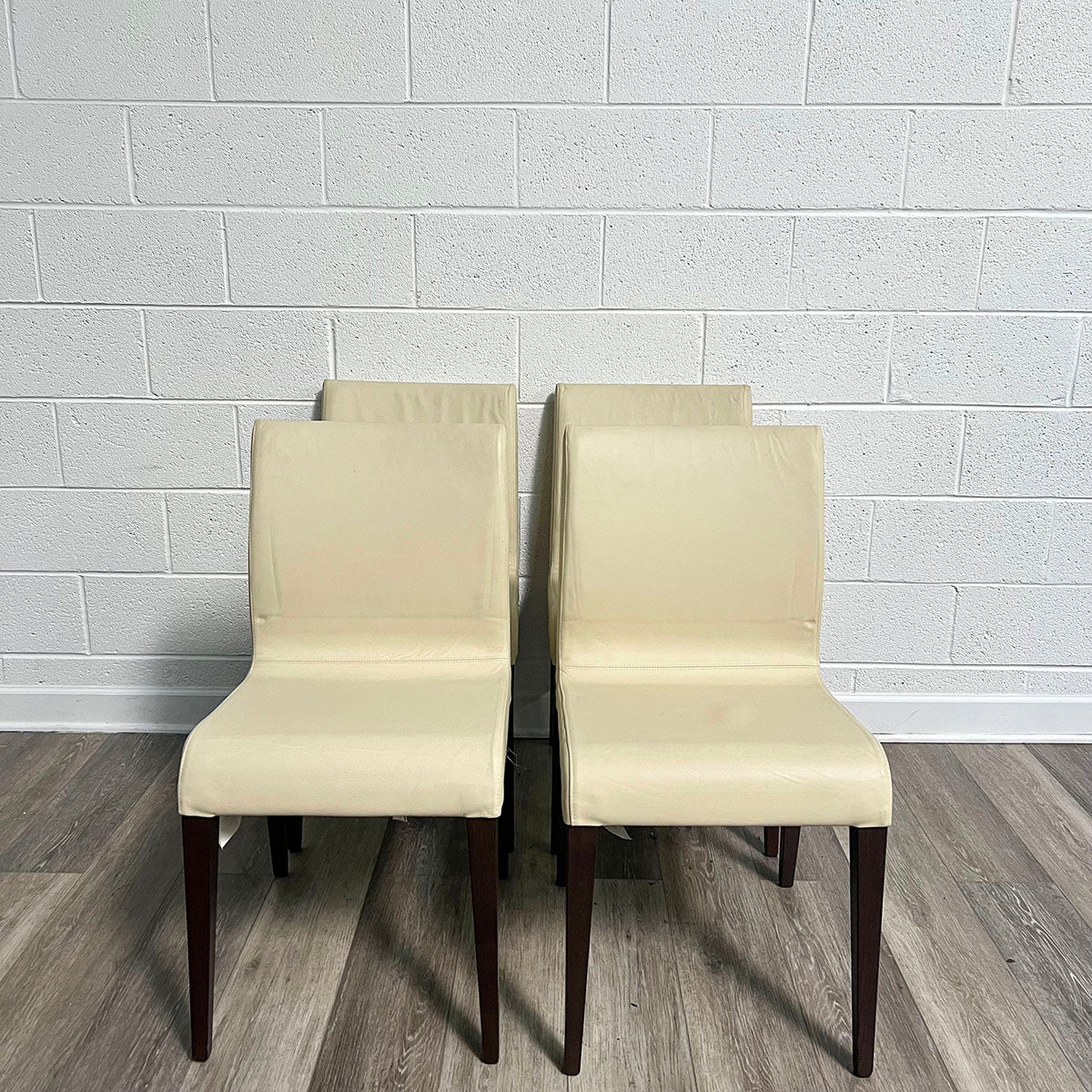 Set Of 4 Leather Dining Chairs