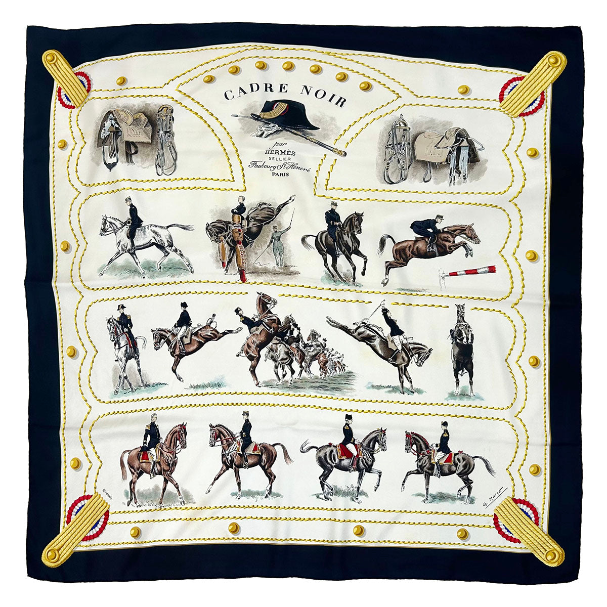 Hermes"Cadre Noir" Scarf