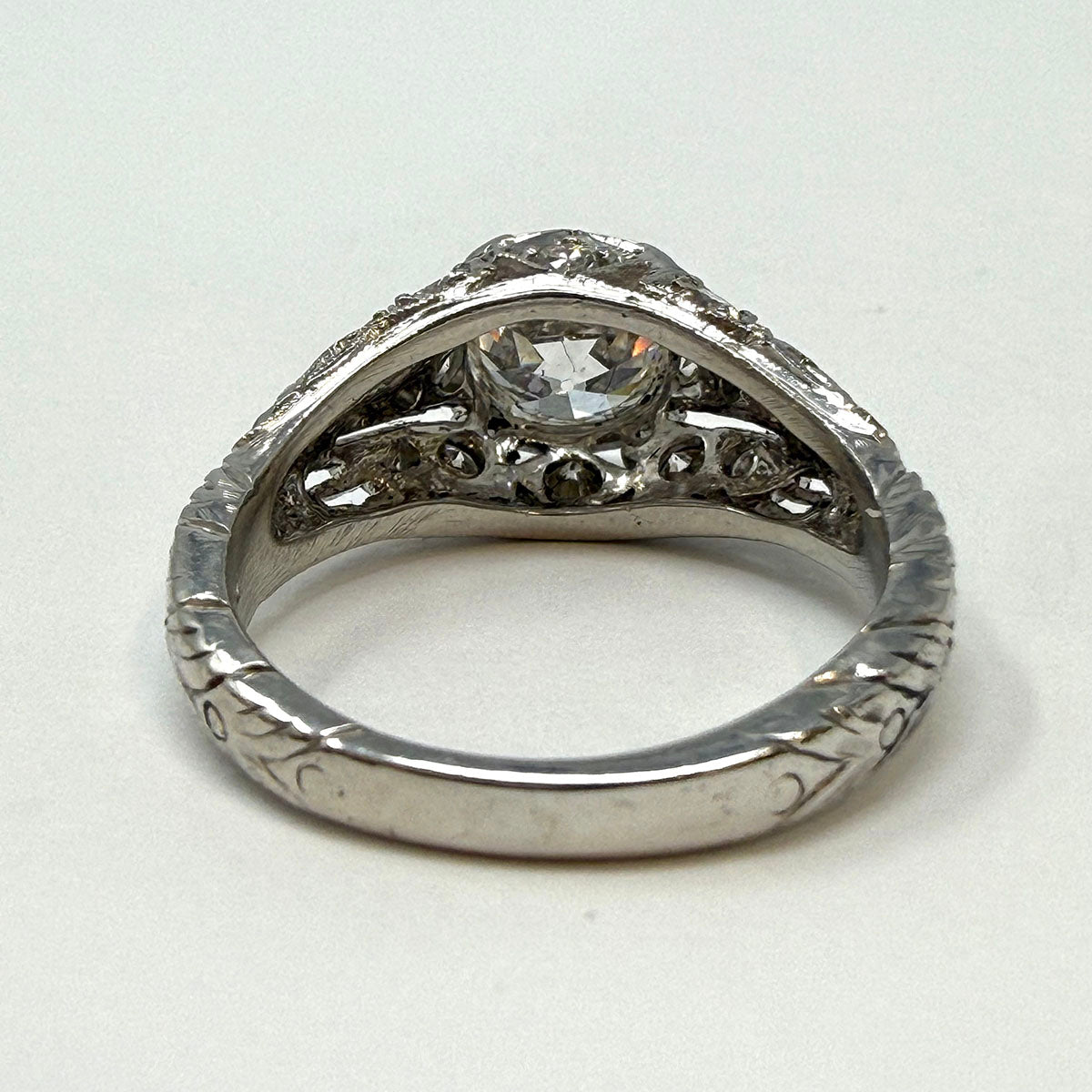 Platinum Vintage Ring with 1.25ct European Cut Diamond