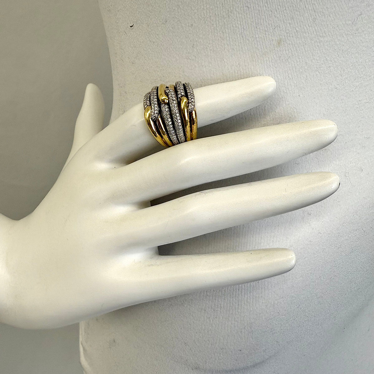 David Yurman Diamond Labyrinth Triple Loop Ring