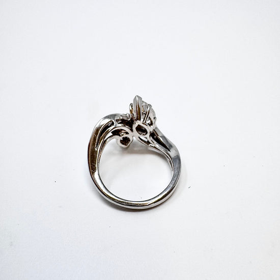 Platinum Twin Diamond Ring with 1.18ct Diamond and 1.17ct Cognac Colored Diamond