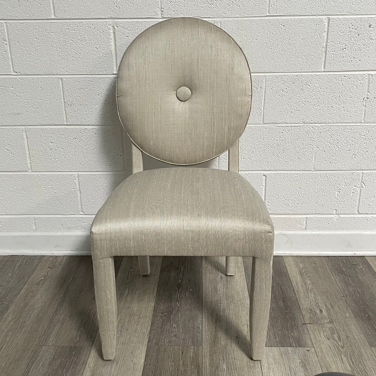 Set Of 4 Light Gray Upholstered Dining Chairs
