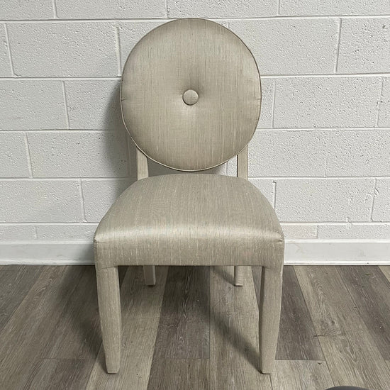 Set Of 4 Light Gray Upholstered Dining Chairs