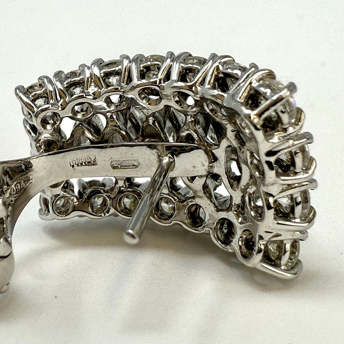 Hasbani 18K White Gold  Earrings with Diamonds