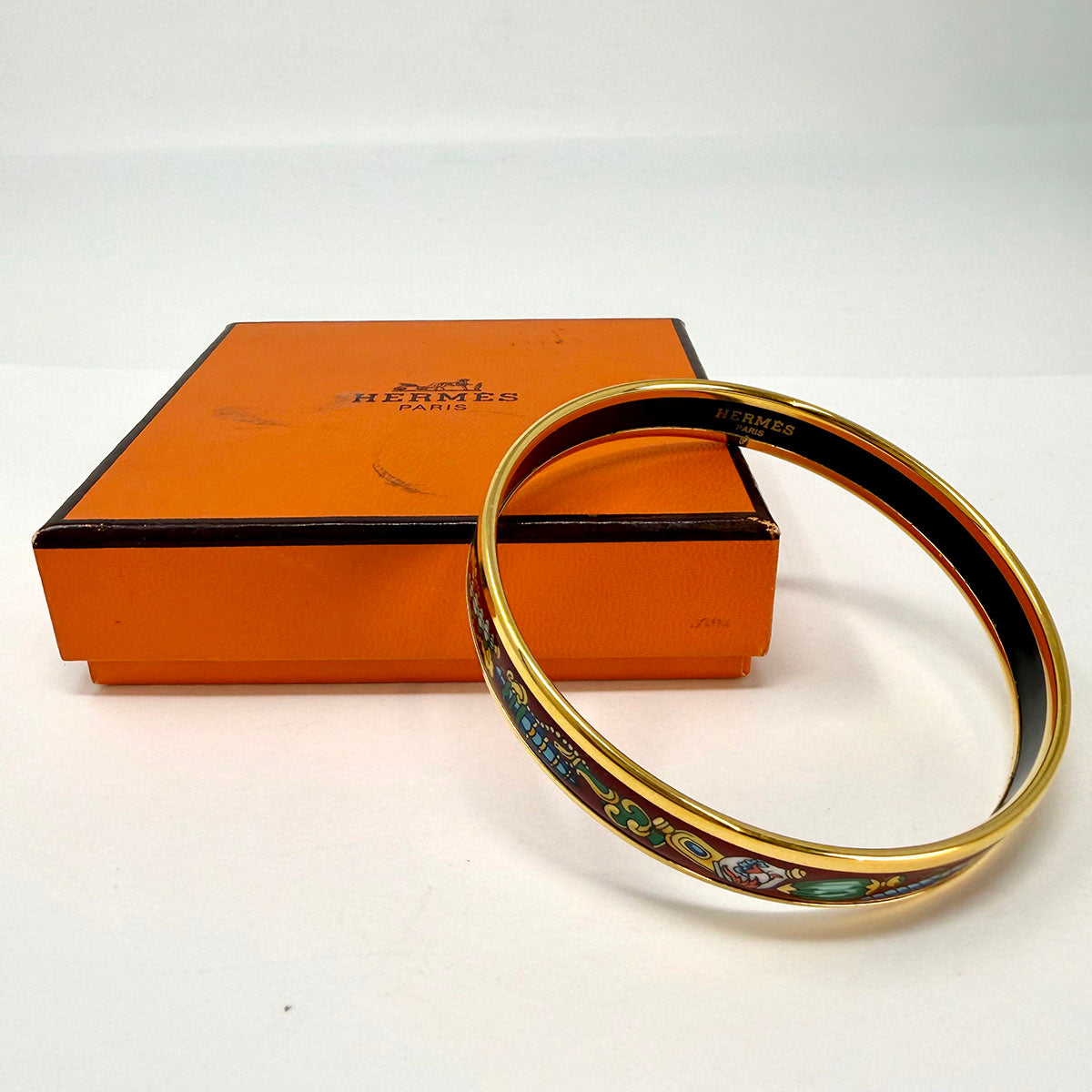 Hermes Narrow Enamel Bangle Bracelet