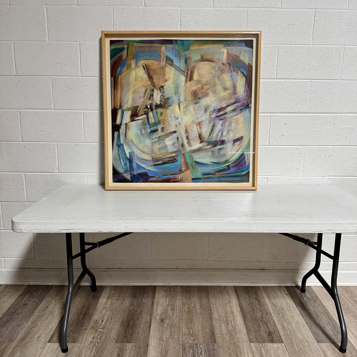 Framed Drawing Abstract Pastel Signed