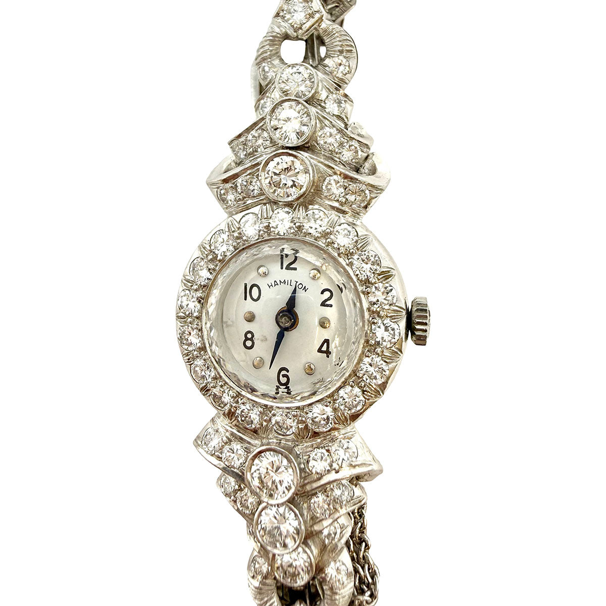 Hamilton Vintage Platinum Bracelet Watch with Diamonds