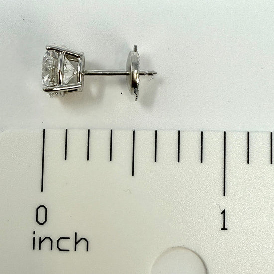 14K White Gold Lab Grown 3.17ct Diamond Stud Earrings