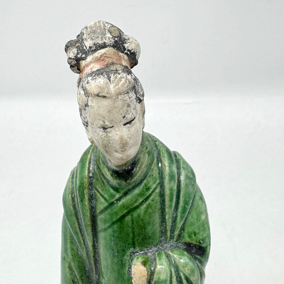 Set of Three Glazed Pottery Figures of Attendants Ming Dynasty