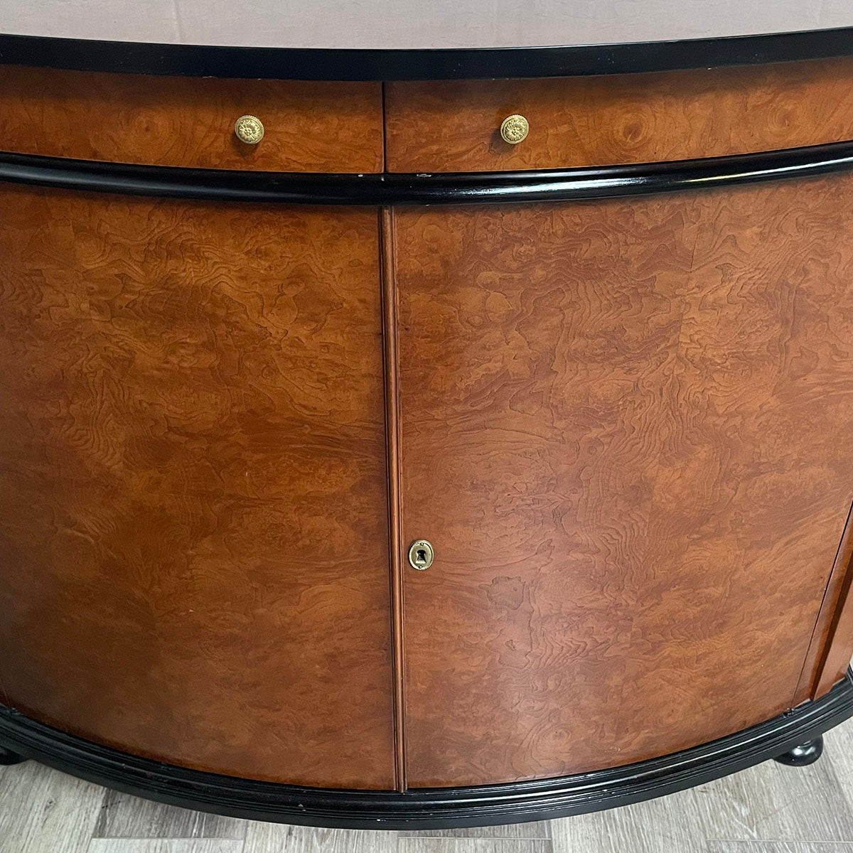 Curved Front Wood Sideboard