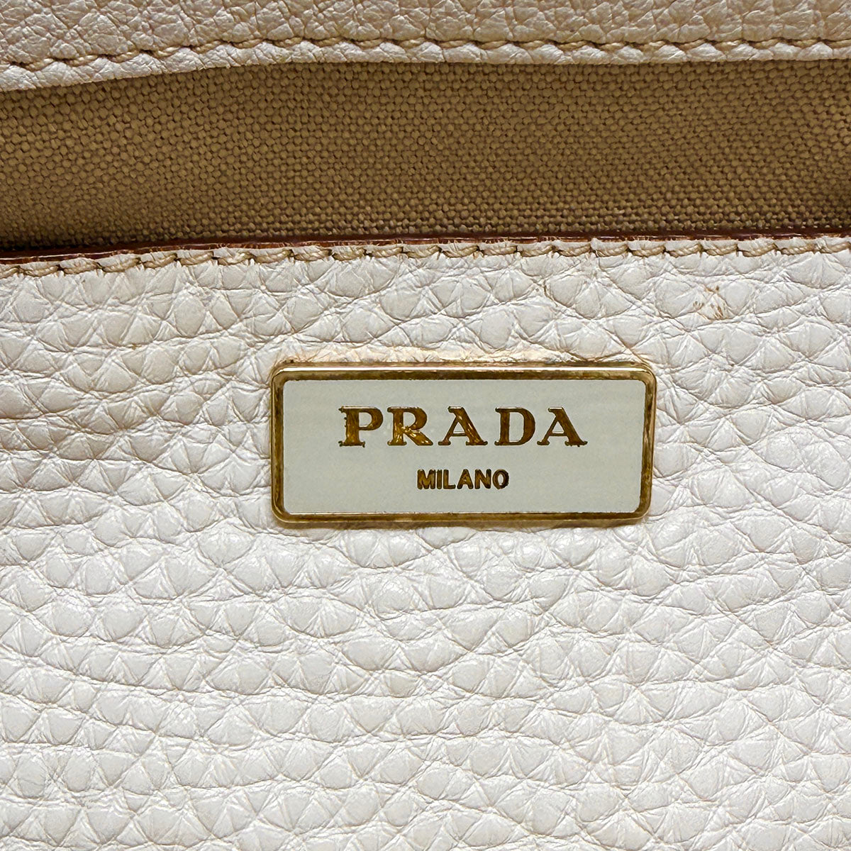 Prada Vitello Daino Pebbled Leather Frame Satchel
