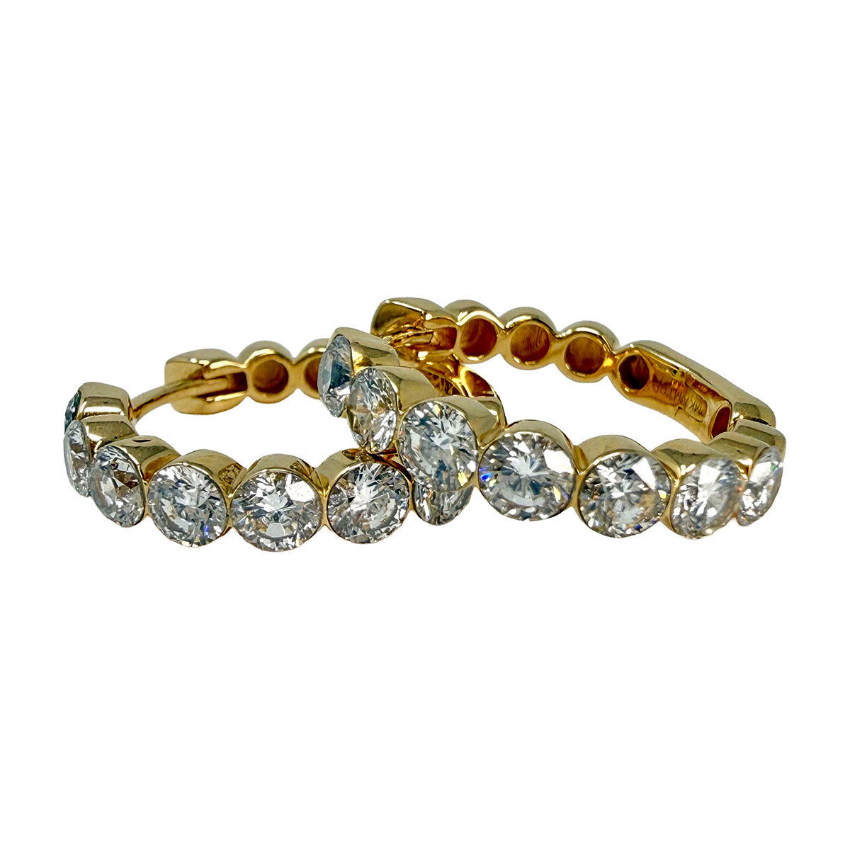 14K White Gold Lab Grown Diamond Hoop Earrings