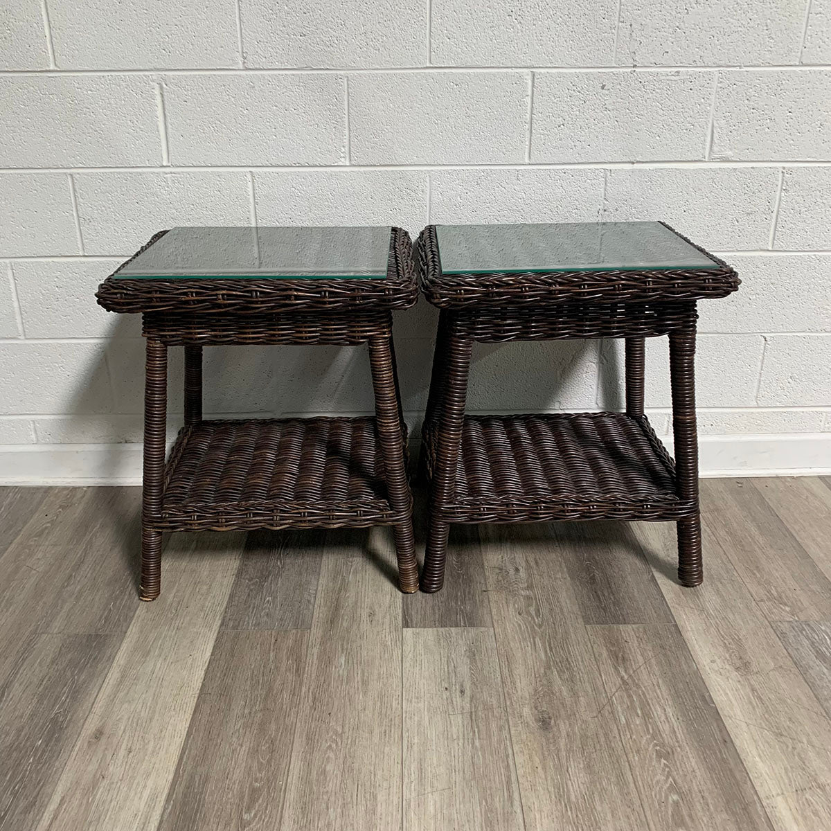 Pair of  Wicker Side Tables